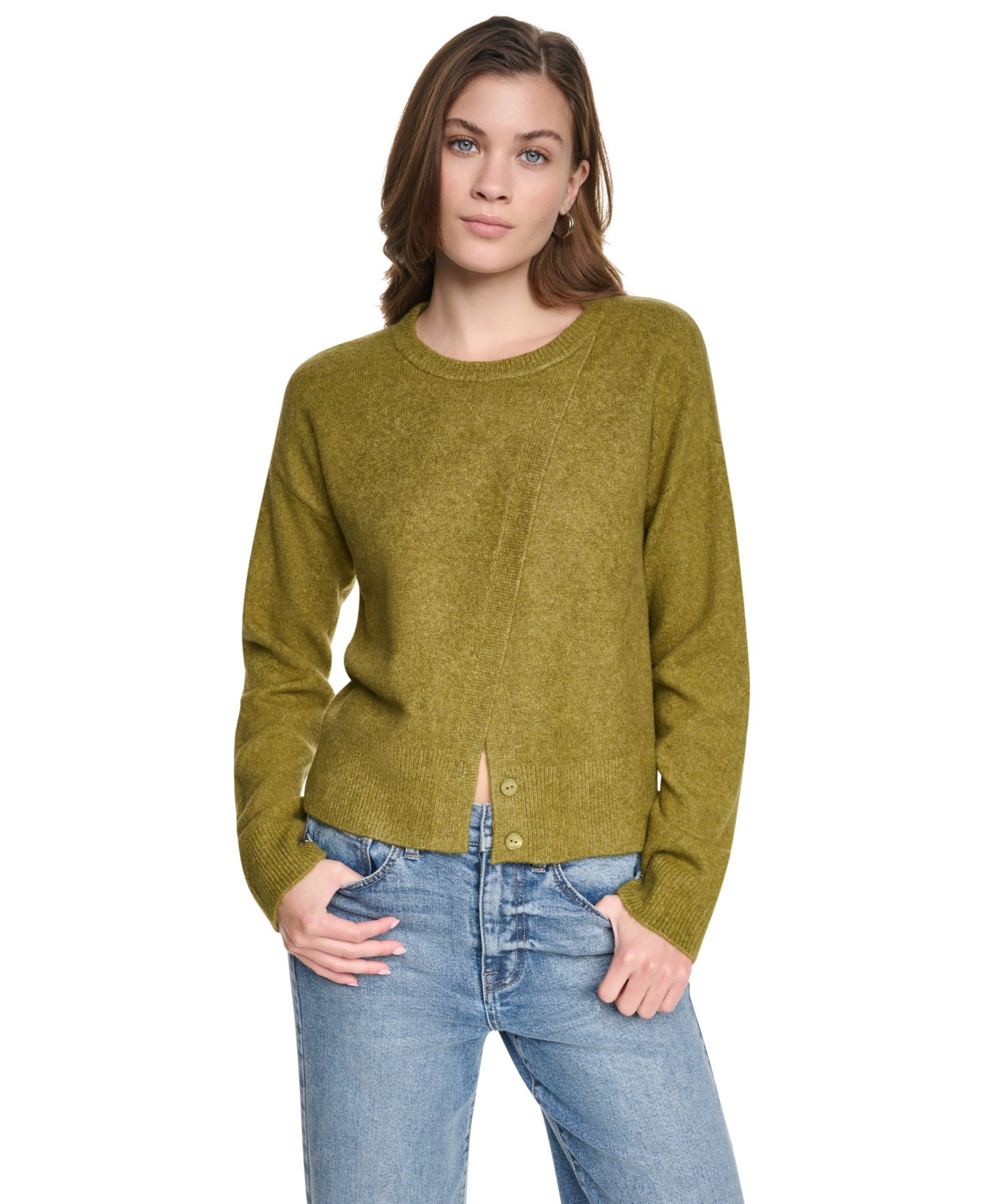 Women's Asymmetric Detailed Crewneck Sweater