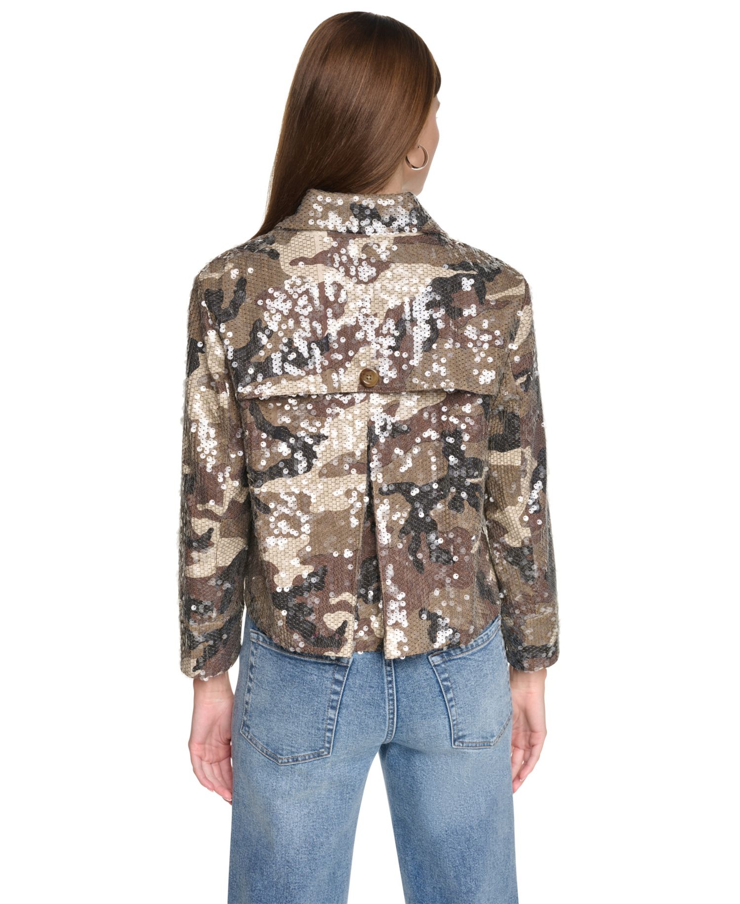 Women's Sequin Double-Breasted Trench Jacket