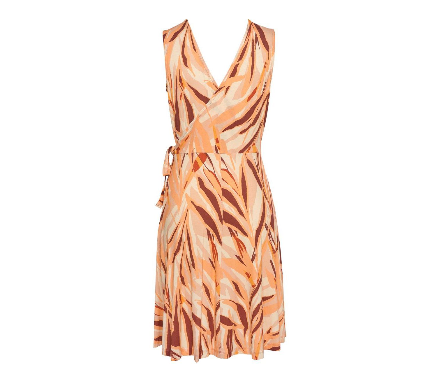 Women's Viscose Printed Look Wrap V-Neck Mix-and-Match Short Dress