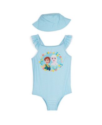 Toddler Girl's (2T-5T) Minnie Mouse One Piece Swimsuit and Bucket Hat Set