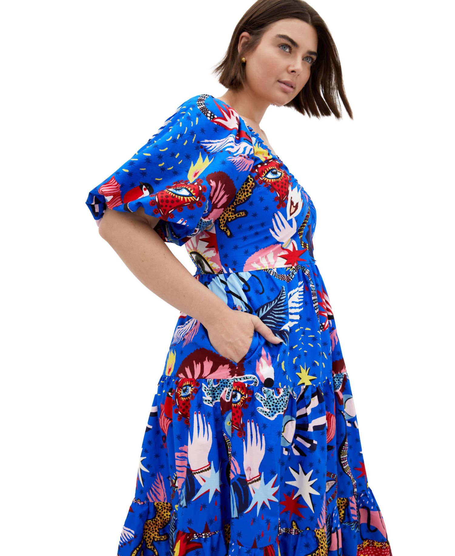 Plus Size Capria Calista Print Midi Dress