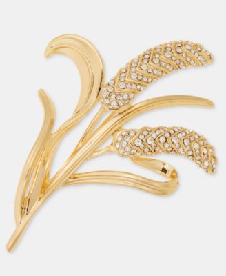 Pave Wheat Leaf Pin