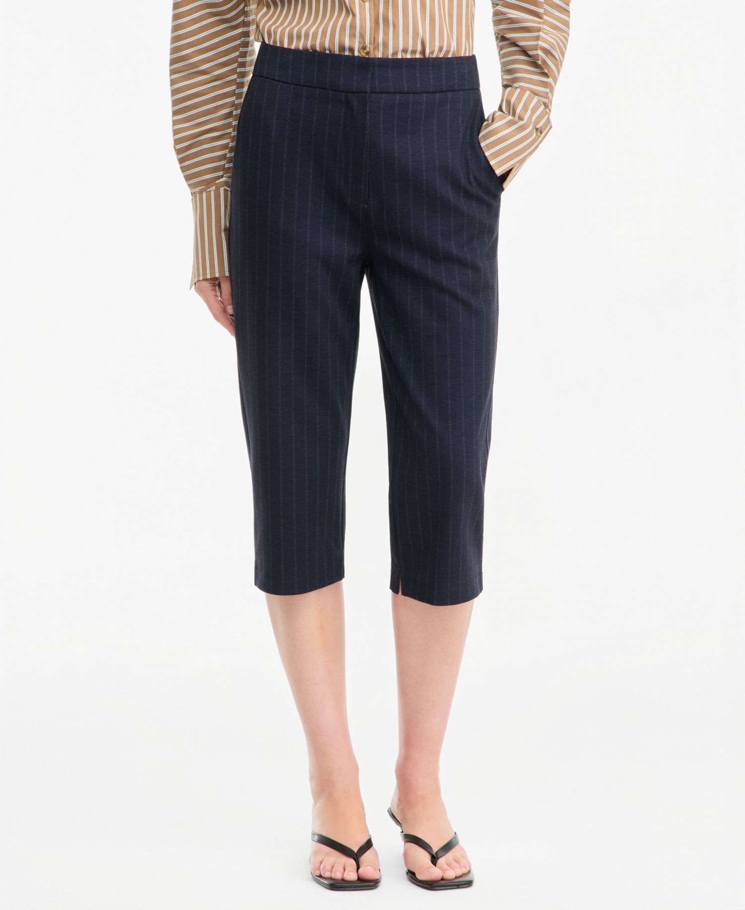 Women's Pinstripe Skinny-Leg Suiting Capris