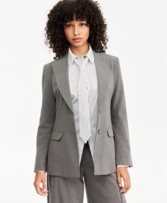 Women's Faux-Leather Sculpted Blazer