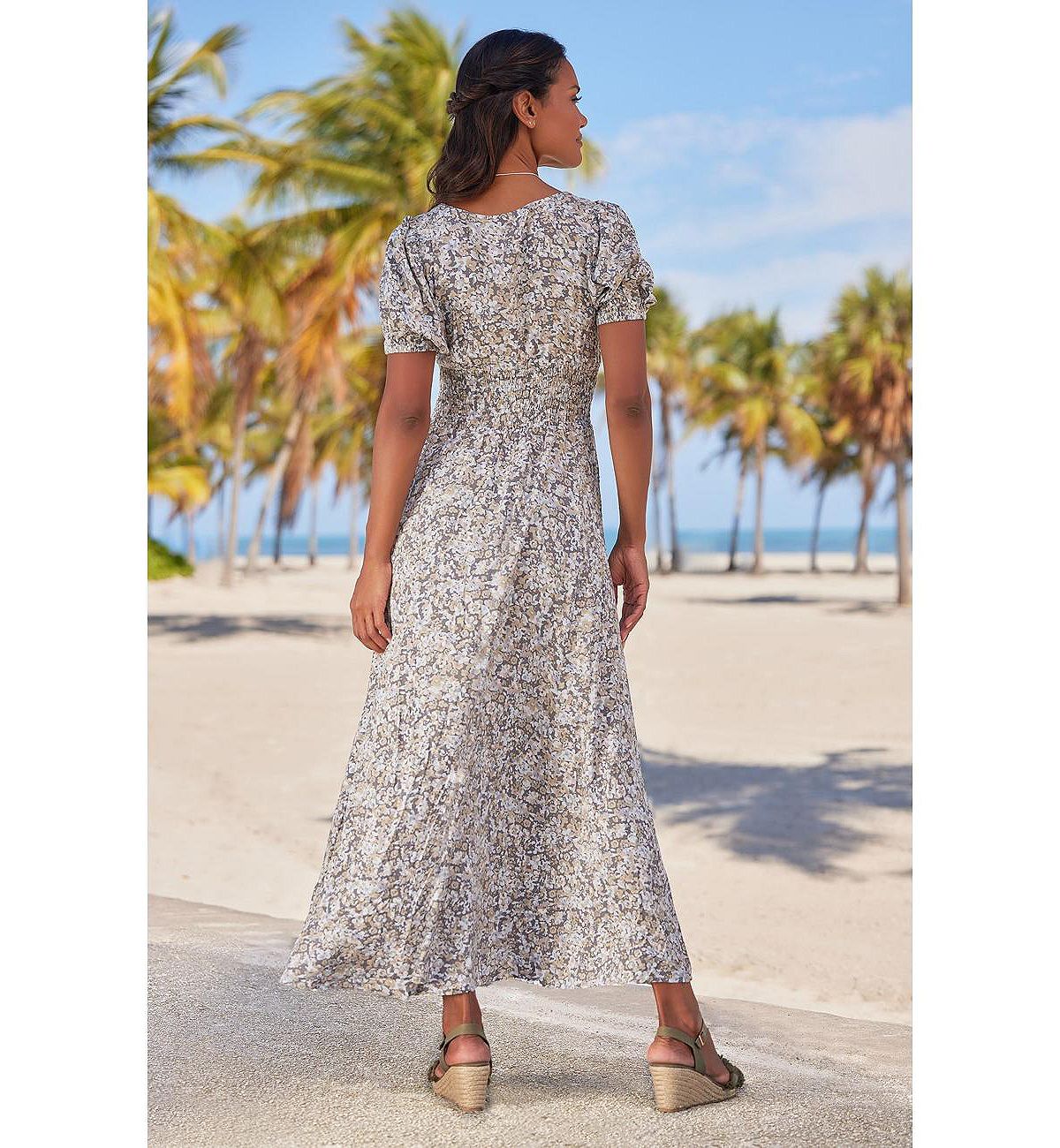 LASCANA Women's Floral Print Maxi Dress view 4 — MAYCSS fashion products