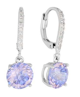 Sterling Silver Starlight Cubic Zirconia Leverback Earrings