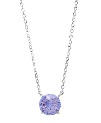 Sterling Silver Starlight Cubic Zirconia Solitaire Necklace