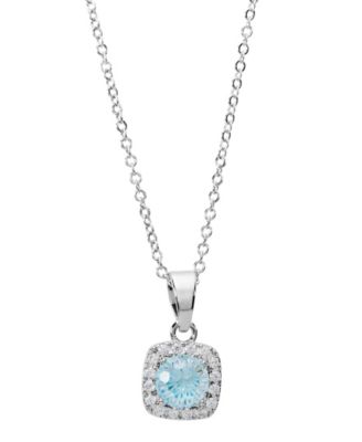 Sterling Silver Cubic Zirconia Halo Necklace