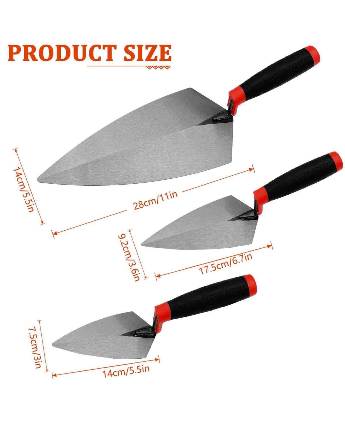 Xdovet Masonry Hand Tool Set Carbon Steel Concrete Trowels 5Pieces