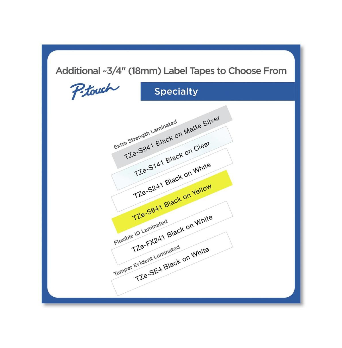 Brother P-Touch TZES141 Extra-Strength Laminated Label Tape, 0.7" x 26.2 ft.