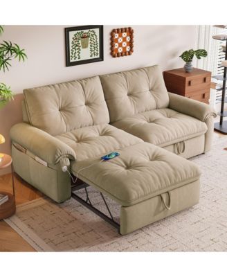 77-Inch Convertible Sofa Bed,Made of Cloud-like Fabric, Applicable to Living Rooms, Bedrooms and Apartment