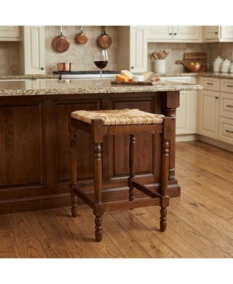 24" Solid Wood Backless Counter Height Bar Chair