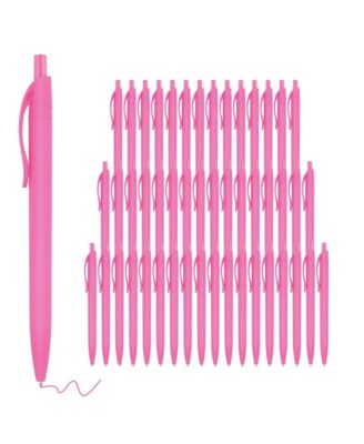 50 Pack Bulk Retractable Ballpoint Pens Soft Touch Smooth Writing Medium Point Cost Effective Wholesale