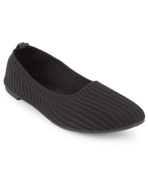 Женские балетки Tahari Clementia Knit Slip-On Flats, цвет: Чёрный