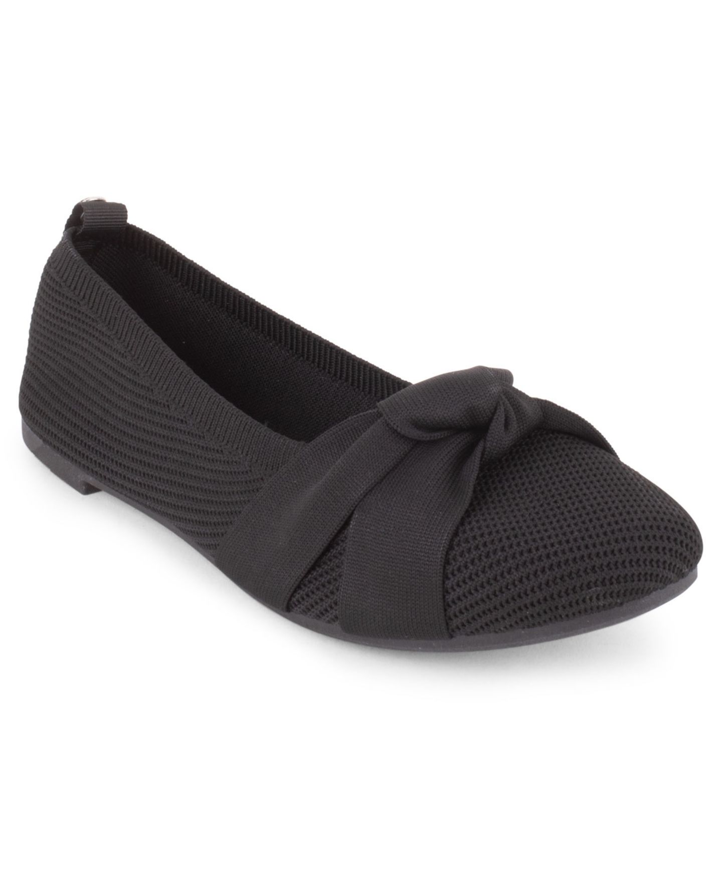 Женские балетки Tahari Lorient Knit Slip-On Flats, цвет: Чёрный — фото 1