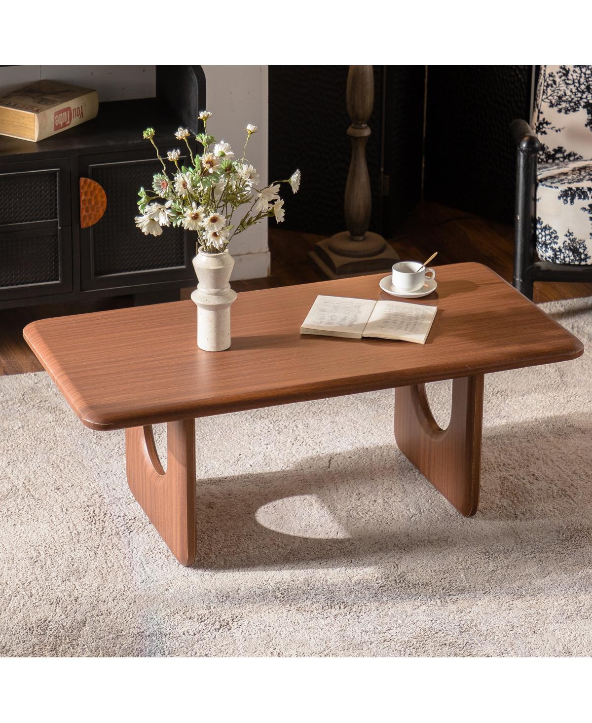 Streamdale Furniture 47.24" Modern Minimalist Rectangular Wood Coffee Table with U-Shaped Legs