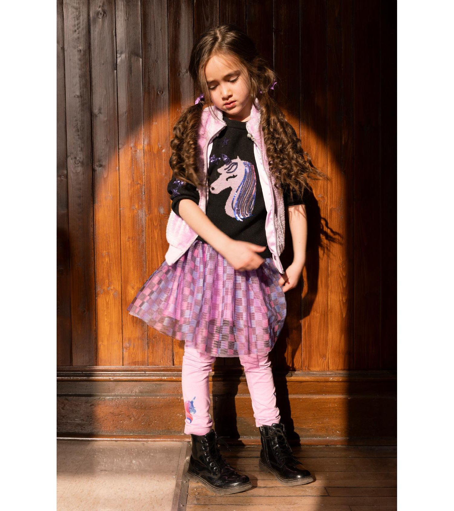 Little and Big Girl ( size 6 to 12 ) Skirt Checkered Print