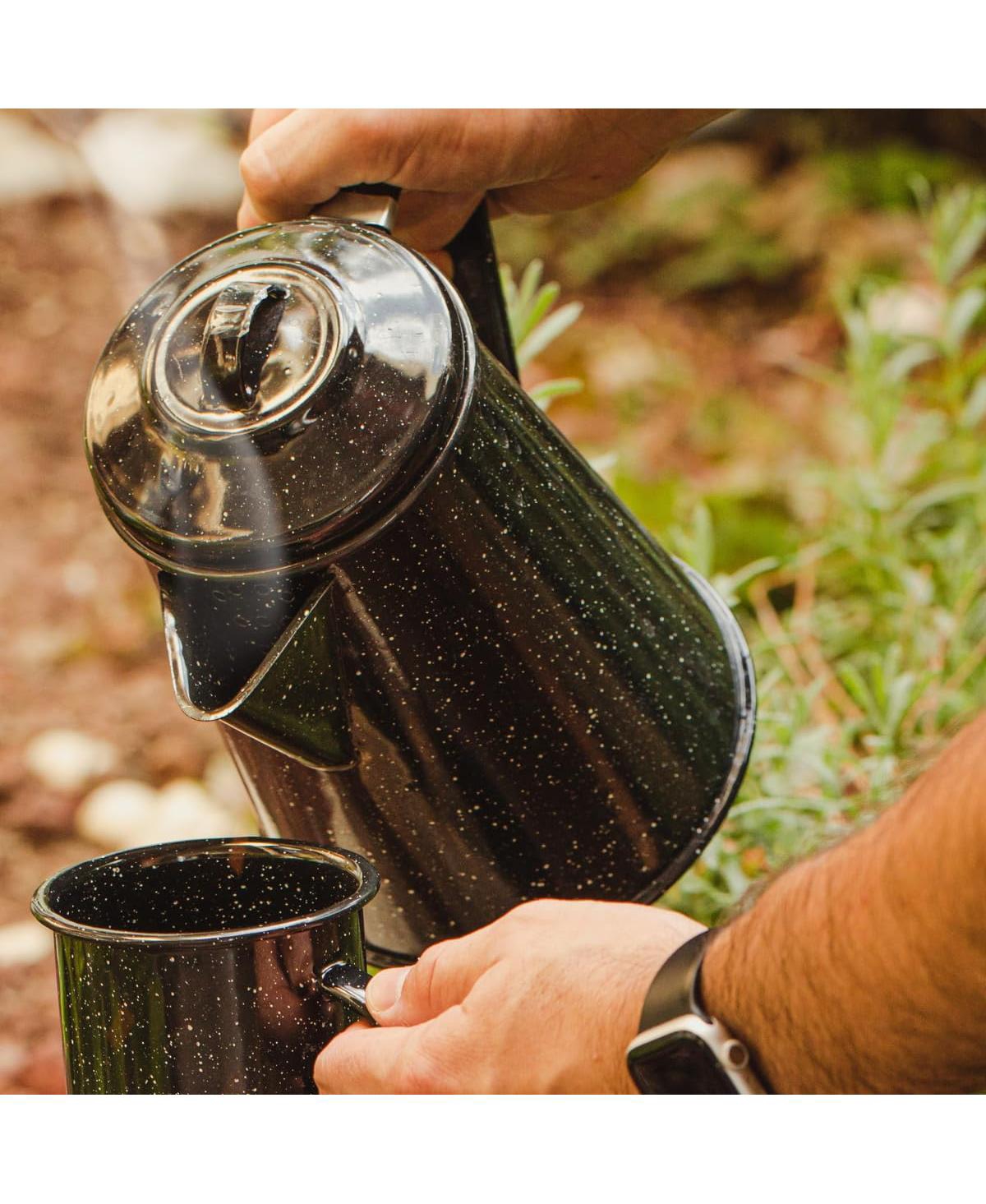 Piscifun 3 Quart Coffee Boiler Stovetop Campfire Pot Durable Enameled Steel Rapid Heat Absorption Energy Efficient For Outdoor Adventures