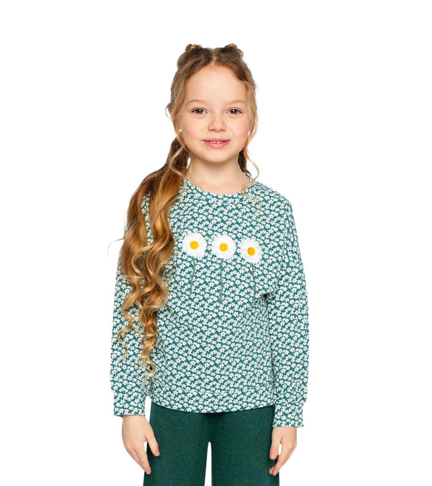 Little and Big Girl (6 - 12) Printed Jersey Long Sleeve T-Shirt