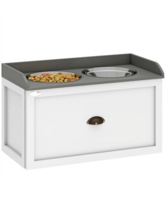 Elevated Dog Feeding Station with Pull-Out Storage for Large Dogs