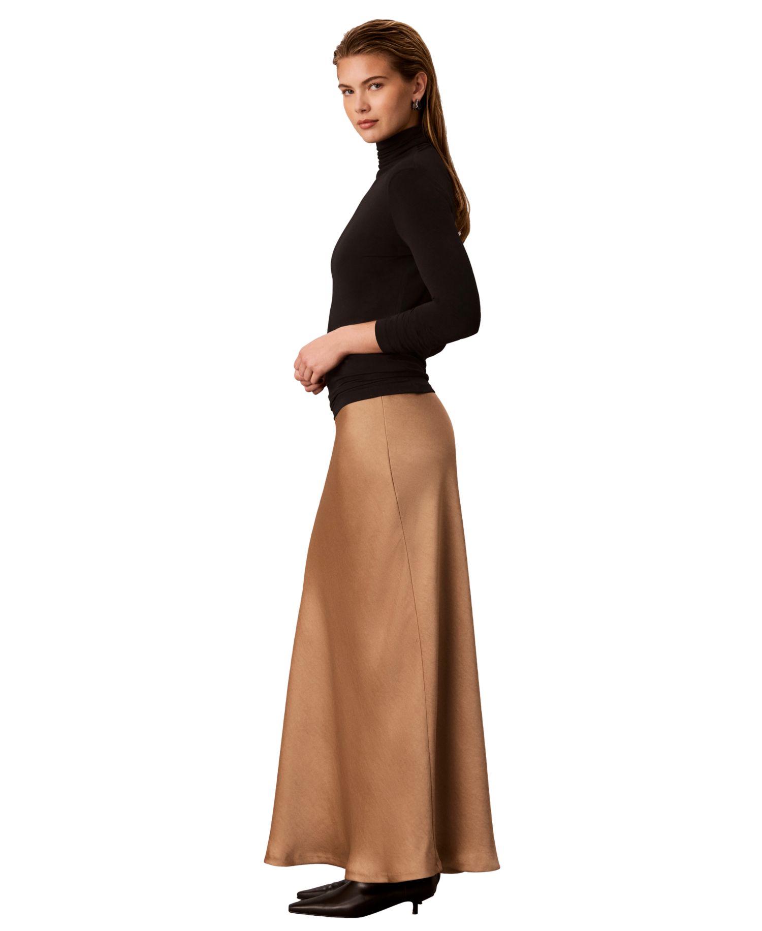 Petite Double Faced Satin Bias-Cut Maxi Skirt