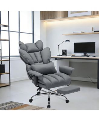 Big and Tall Ergonomic Office Chair with High-Back PU Leather, Lumbar Support, Adjustable Recline and Footrest