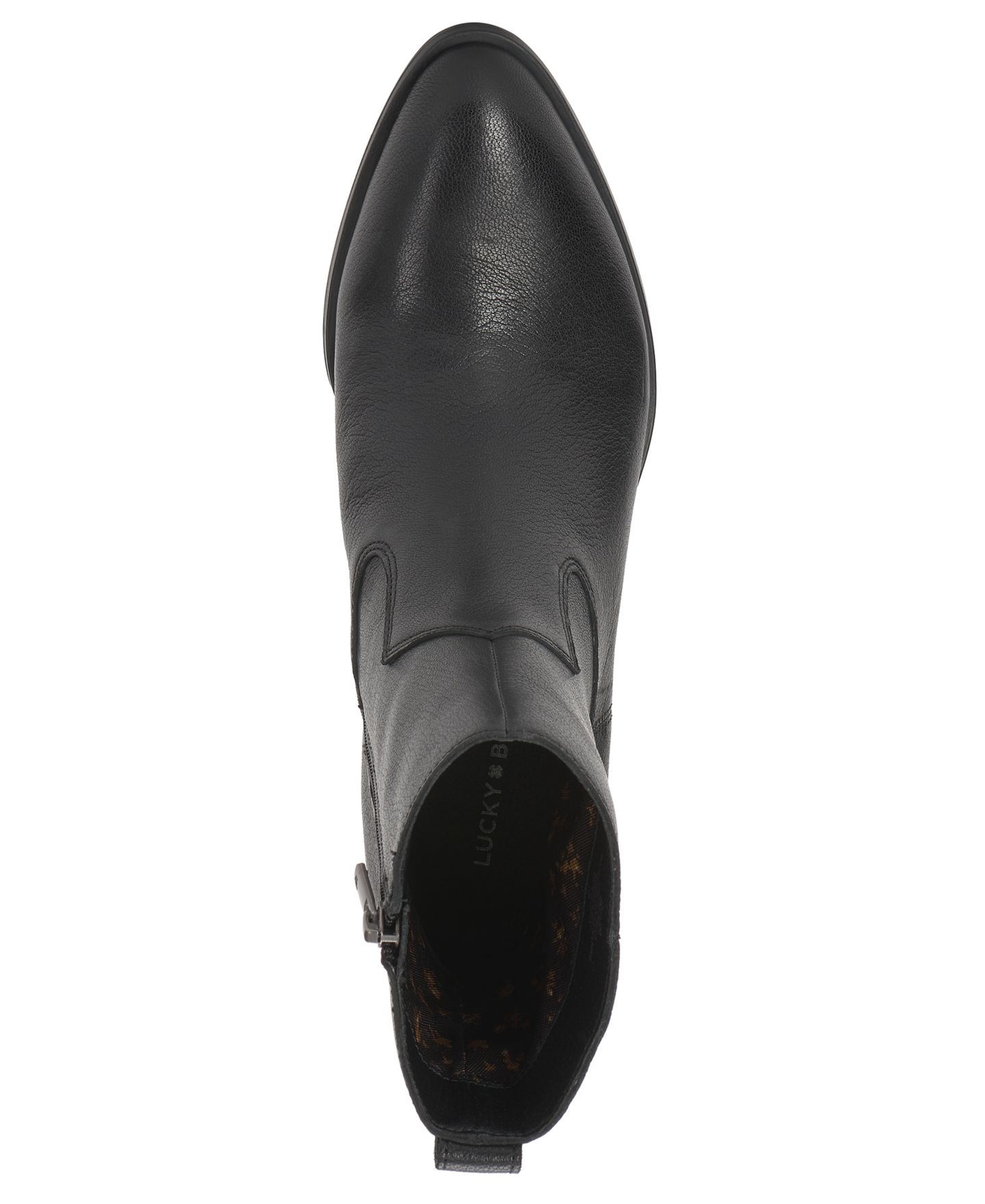 Женские ботинки Lucky Brand Flara Leather Almond Toe Ankle Booties, цвет: Чёрный кожаный — фото 4