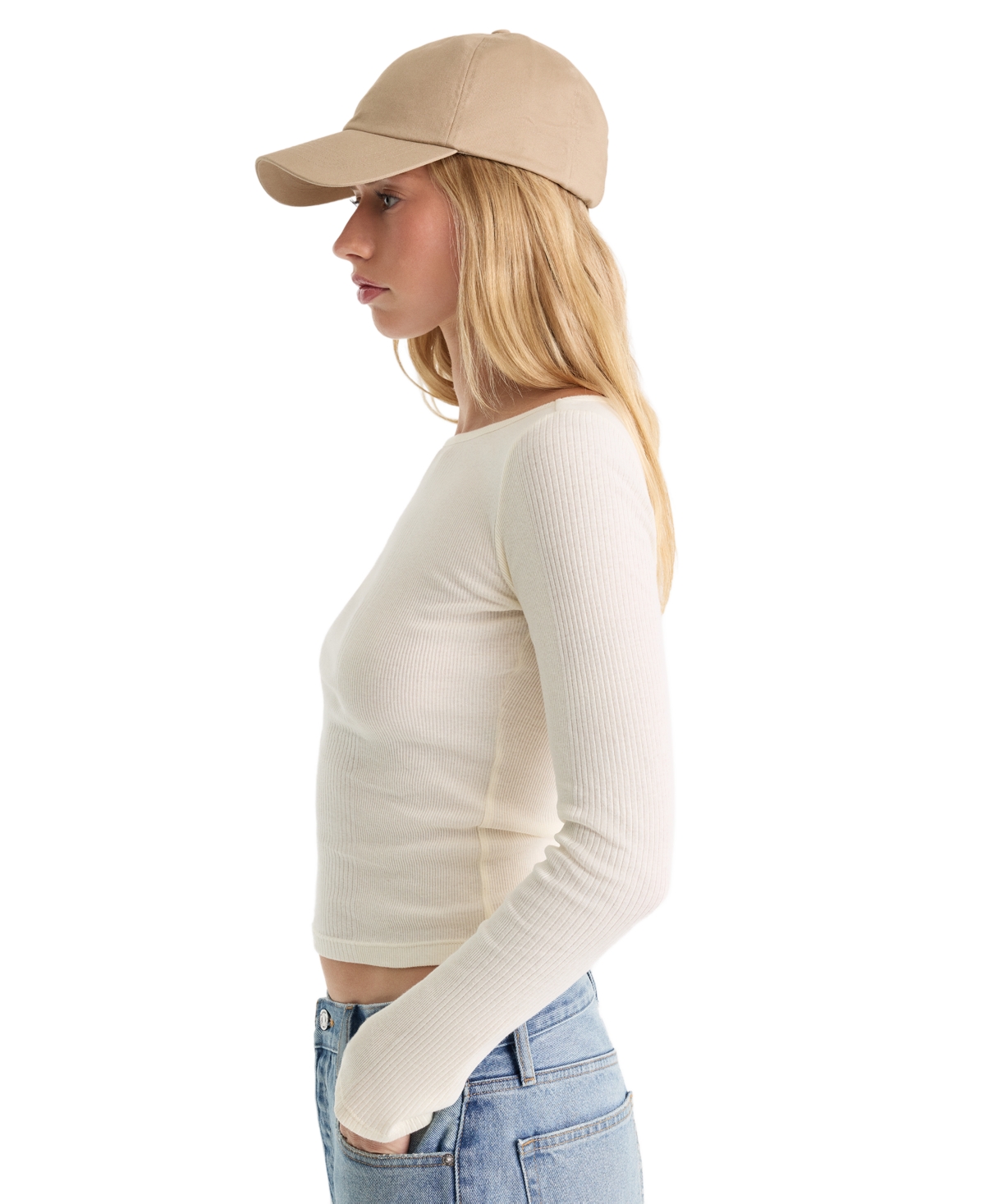 Good American Women's Boat-Neck Long-Sleeve Top