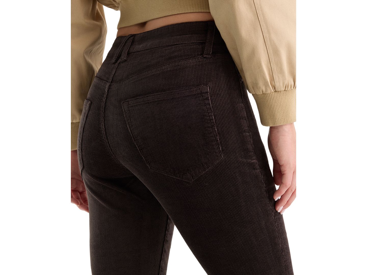 Женские джинсы Good American Corduroy High-Rise Bootcut, цвет: Тёмно-коричневый — фото 4