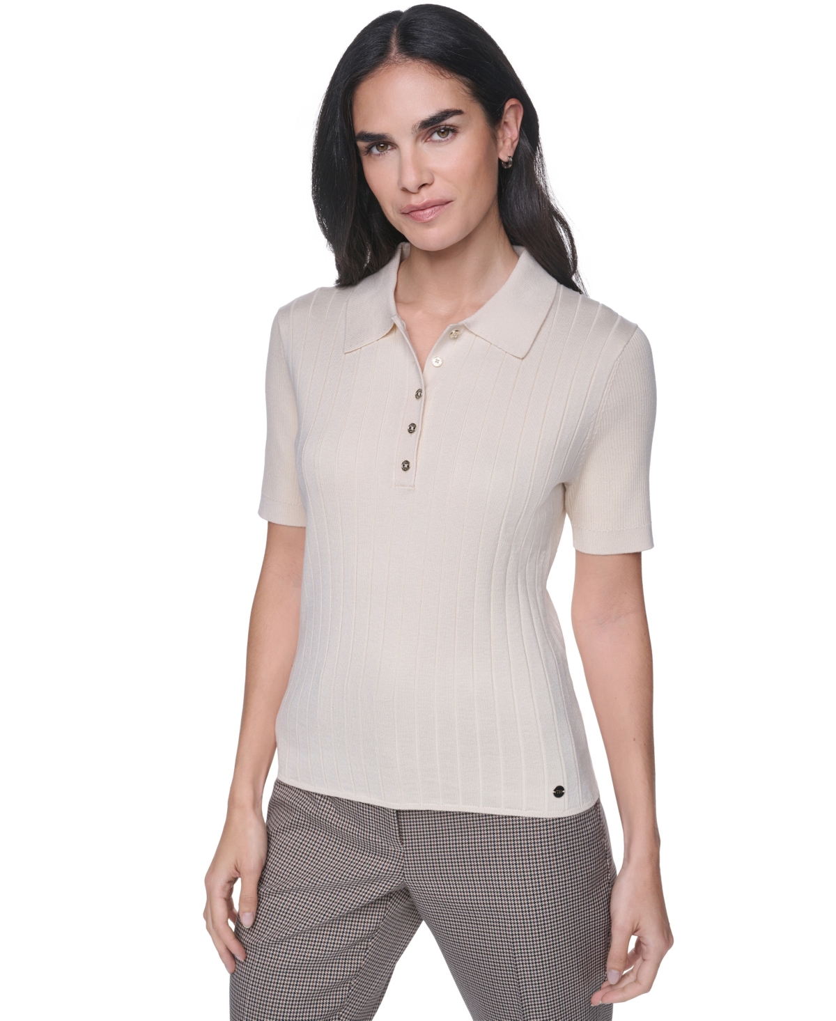 Tommy Hilfiger Women's Short-Sleeve Polo Sweater