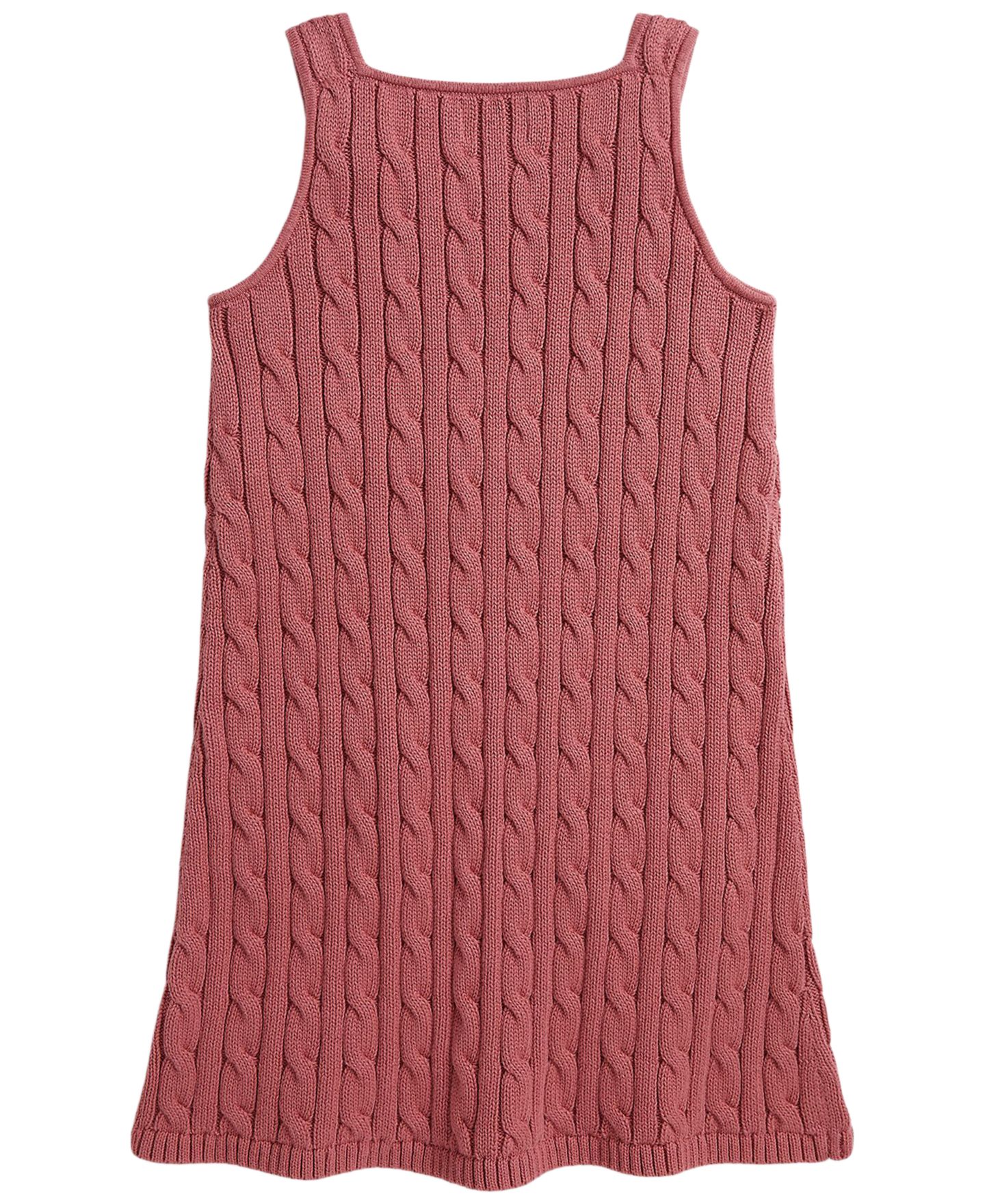 Платье Polo Ralph Lauren Cable-Knit Cotton Sweater Dress для девочек, цвет: Холщовый розовый — фото 6