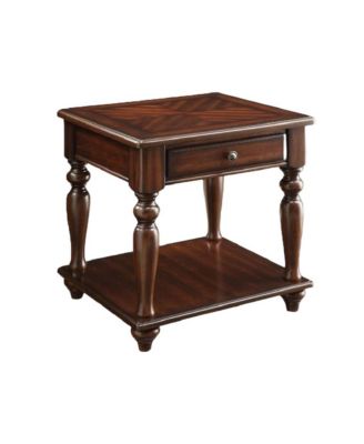 24" Manufactured Wood Rectangular End Table With Drawer And Shelf