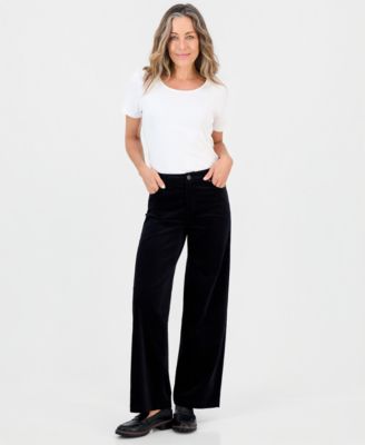 Petite Corduroy High-Waisted Wide-Leg Pants, Macy's Exclusive