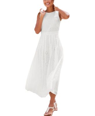 Women's Sleeveless Eyelet Maxi Dress
