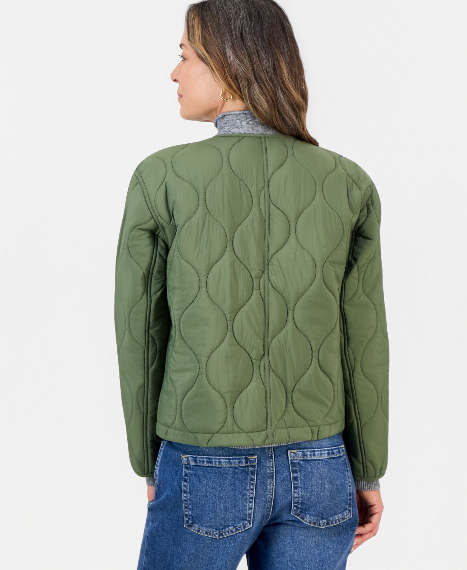 Petite Drawcord Bomber Quilted Jacket