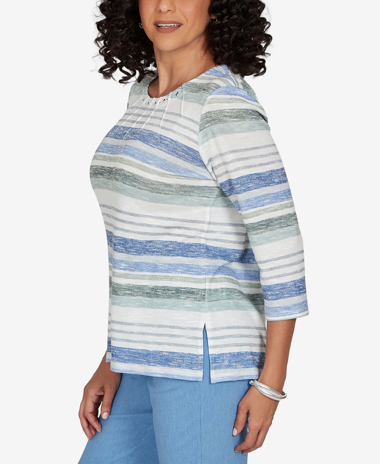 Women's Provence Textured Biadere Stripe Knit Top