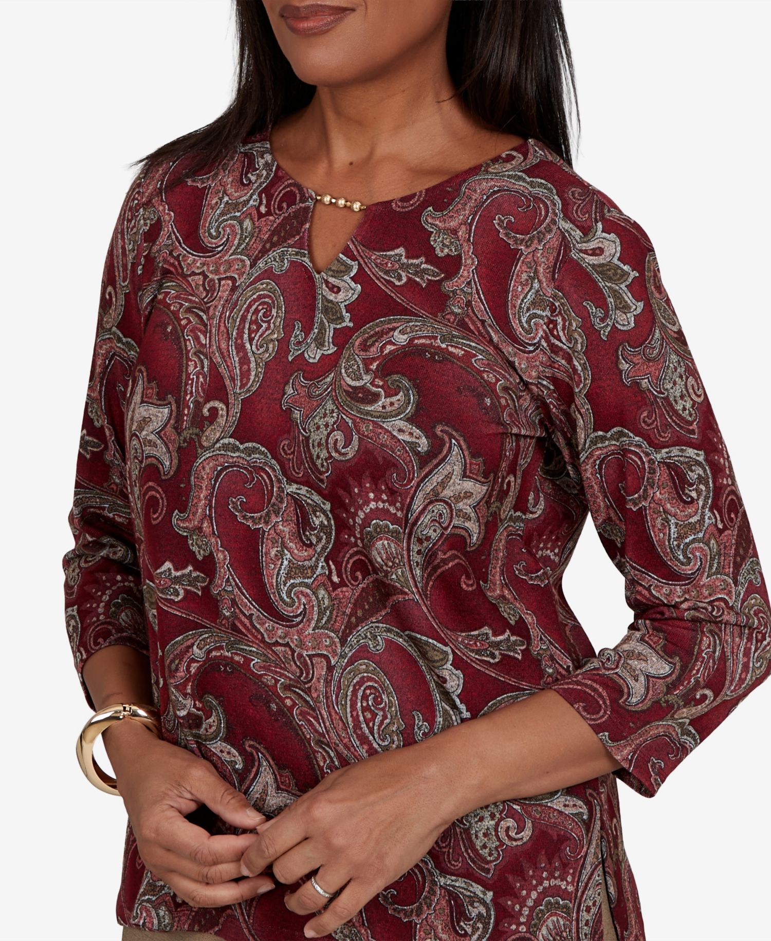 Women's Union Square Paisley Scroll Melange Knit Top