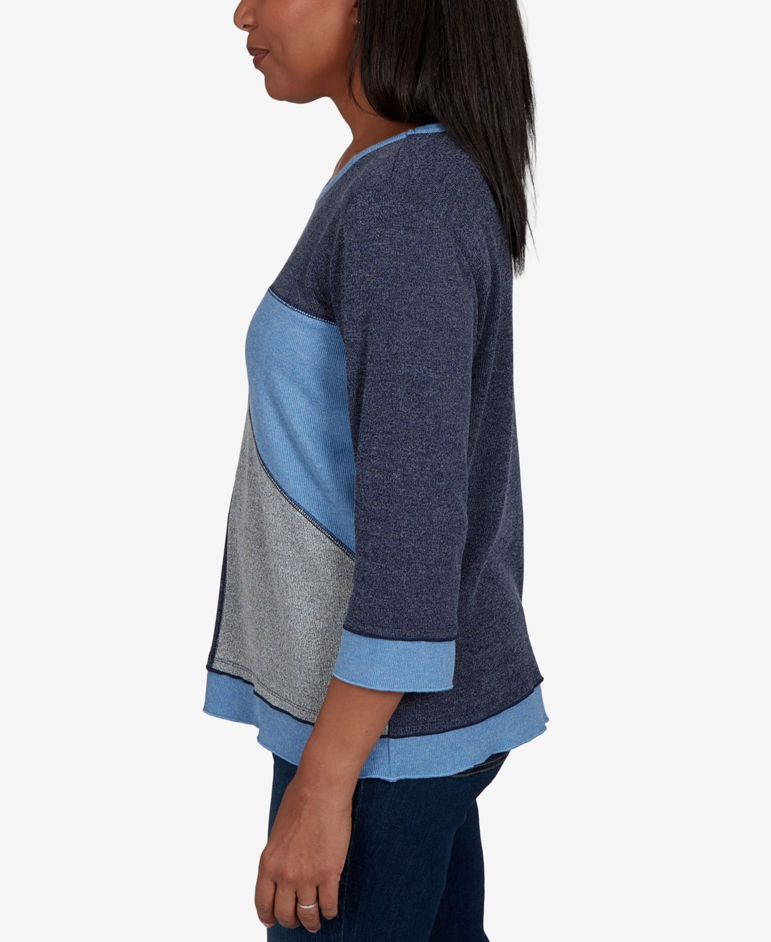 Women's Classic Heathered Colorblock Knit Top