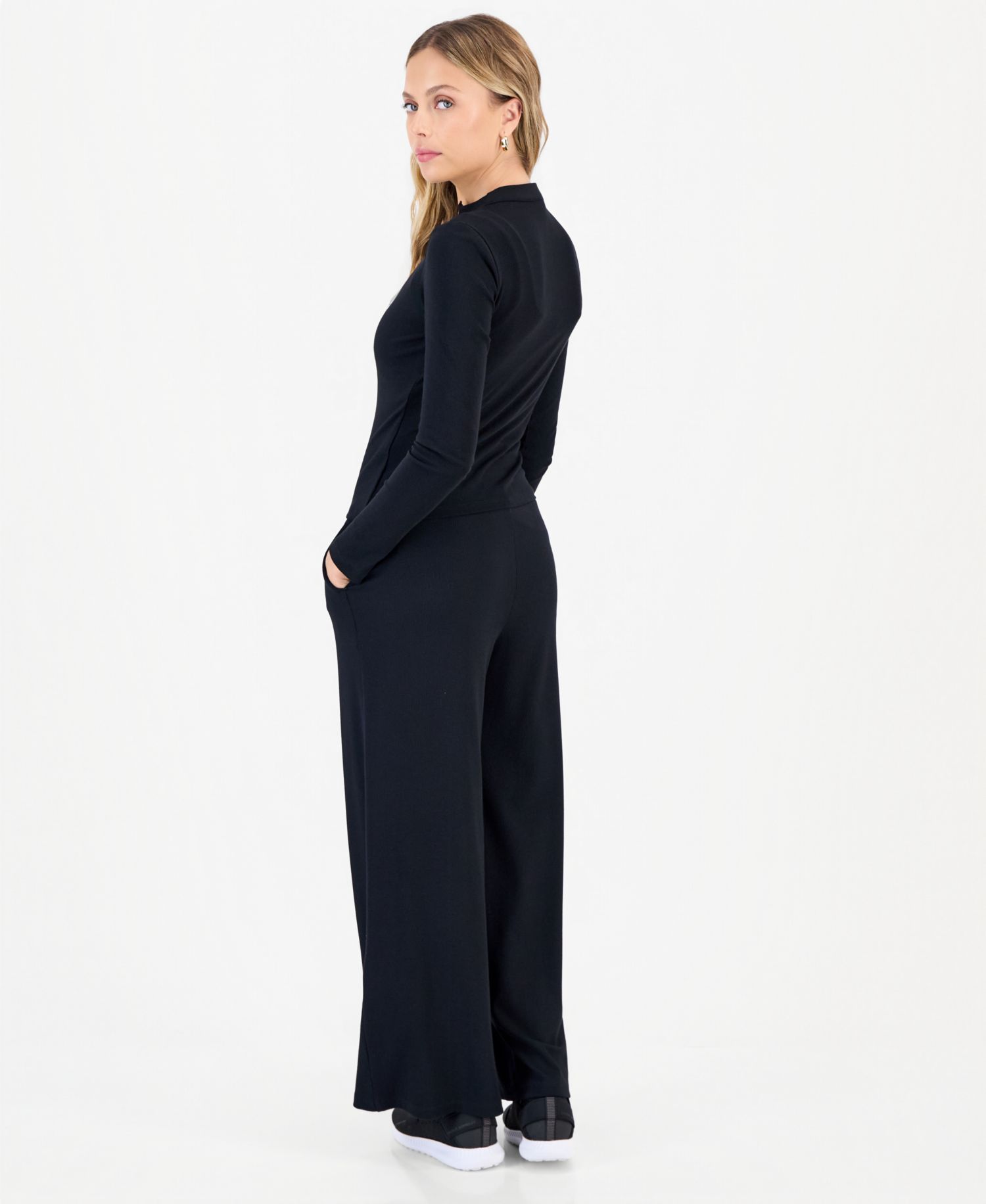 Petite Mock-Neck Zip-Front Top