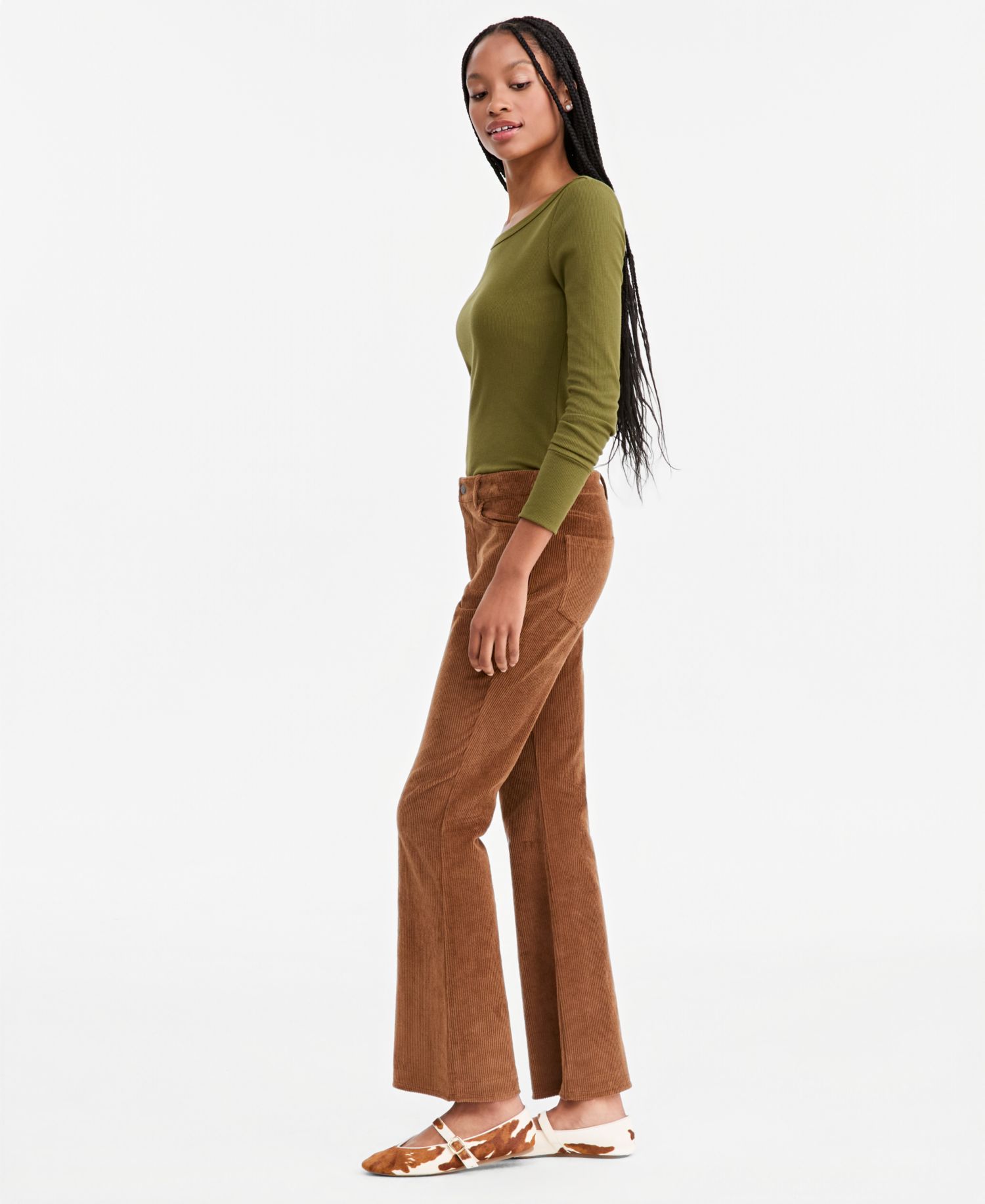 Petite Corduroy Flare Pants