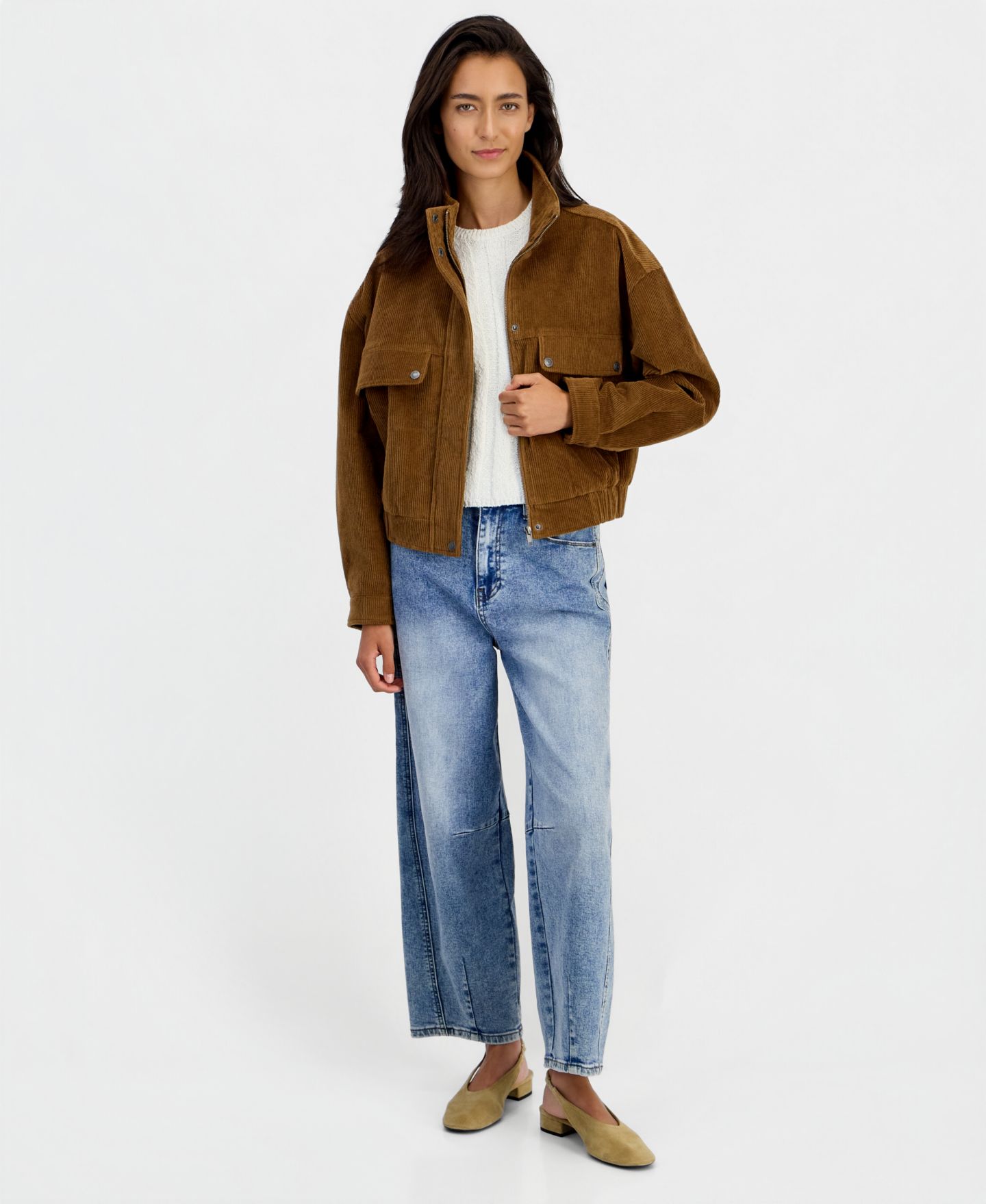 Женская куртка And Now This Short-Corduroy-Stand-Collar Bomber, цвет: Nutmeg — фото 2