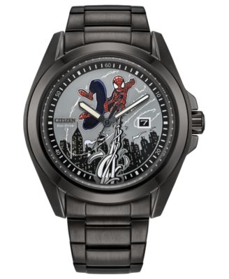 Men's Spider-Man Gray Stainless Steel Bracelet Watch 43mm
