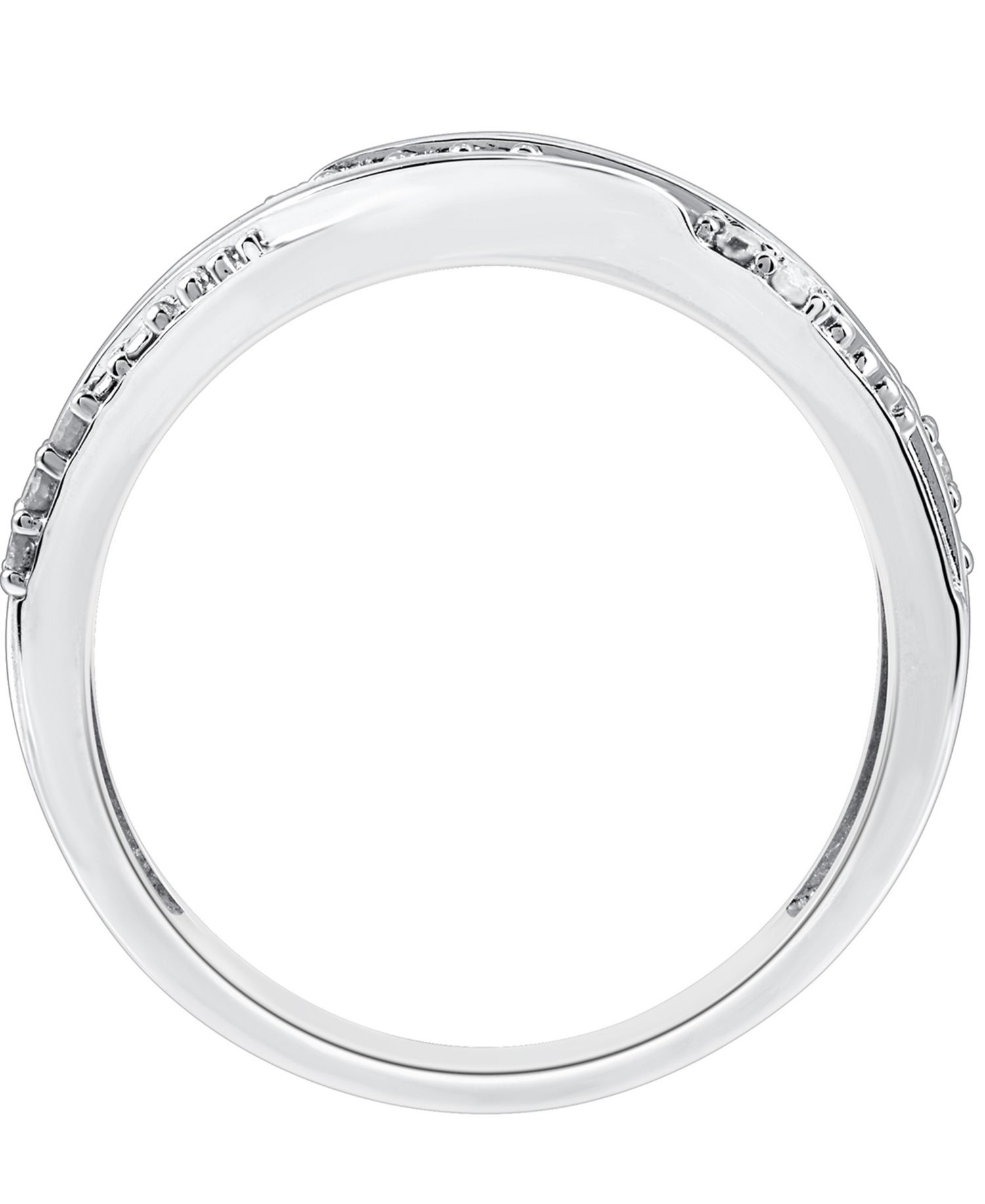 Diamond Twist Look Ring (1/6 ct. t.w.) in Sterling Silver