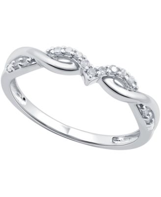 Diamond Twist Ring (1/10 ct. t.w.) in Sterling Silver
