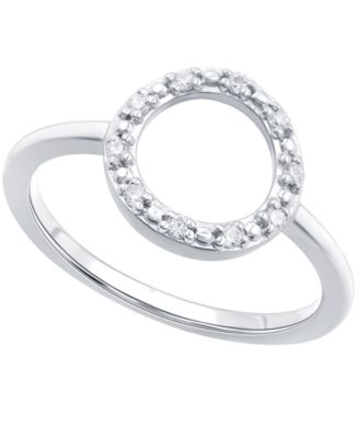 Diamond Double Heart Ring (1/10 ct. t.w) in Sterling Silver