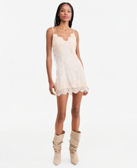 Женское платье And Now This Lace Mini Slip, цвет: Шампань