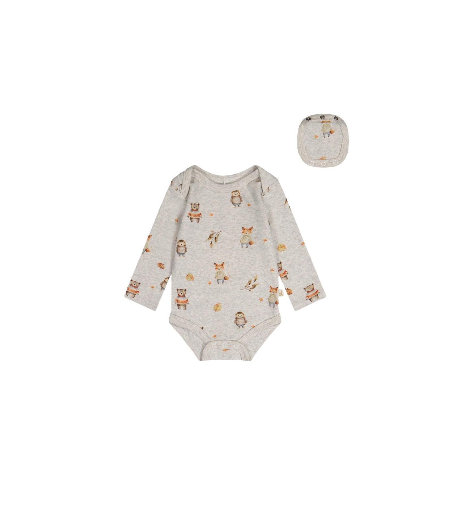 Deux par Deux Baby Boy 3M TO 24M Cotton Onesie Animal Print, цвет: Бежевый с принтом — фото 1
