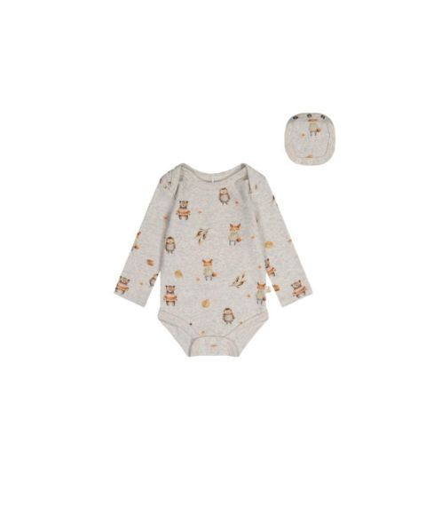 Deux par Deux Baby Boy 3M TO 24M Cotton Onesie Animal Print, цвет: Бежевый с принтом