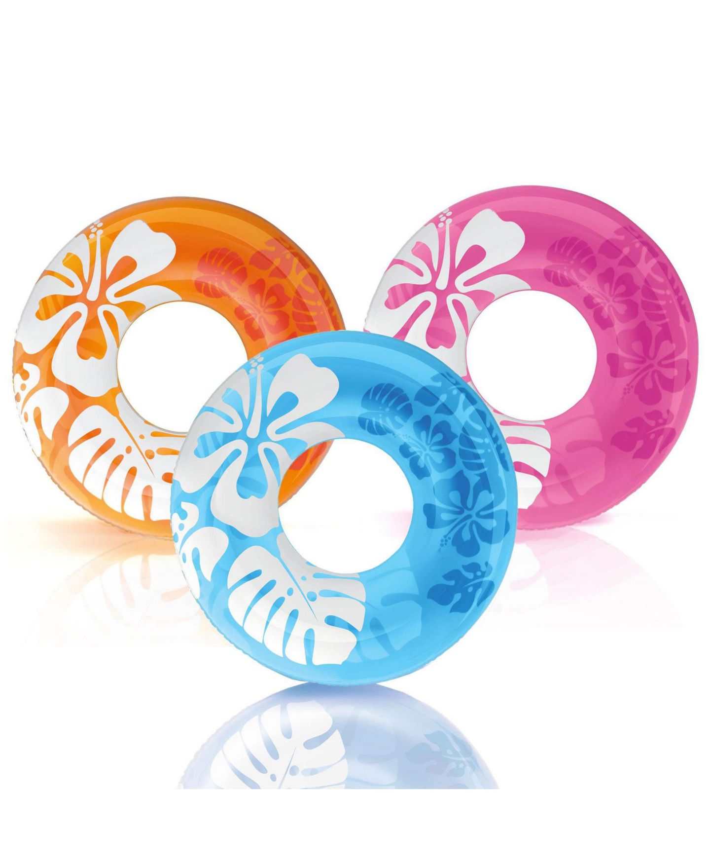 Детские игрушки Intex Colorful Transparent Inflatable Swimming Pool Single Ring Float — фото 7