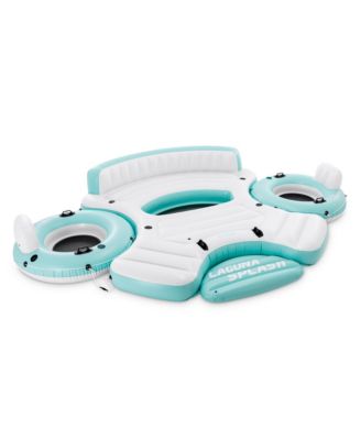 Laguna Splash Island Floating Water Raft with 2 Detachable Lounge Tubes